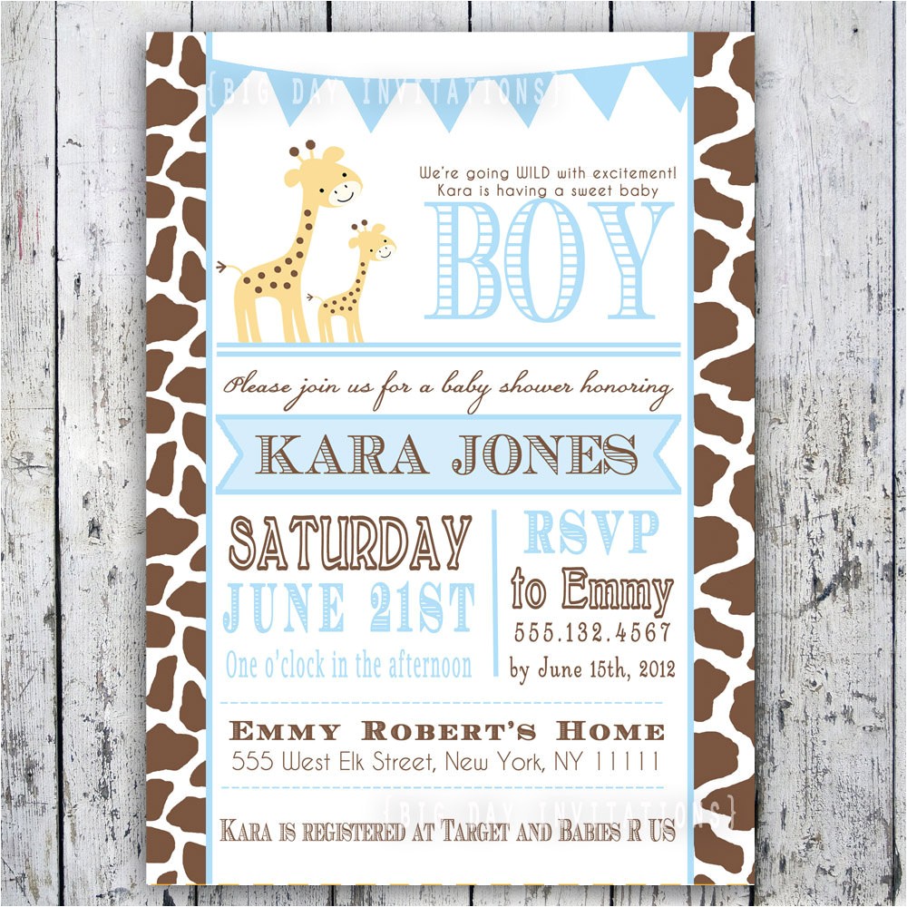 Baby Shower Invitations with Giraffes Giraffe Baby Shower Invitation Baby Sprinkle Diy Printable