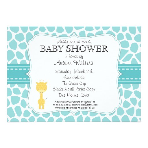 Baby Shower Invitations with Giraffes Giraffe Baby Shower Invitations