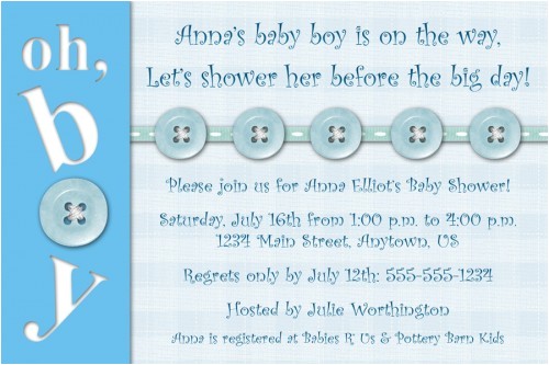 Baby Shower Invitations Wording for Boys Homemade Baby Shower Invitations