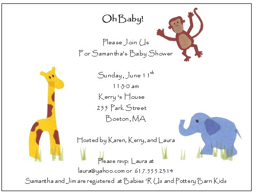Baby Shower Invite Example Sample Baby Shower Invitations