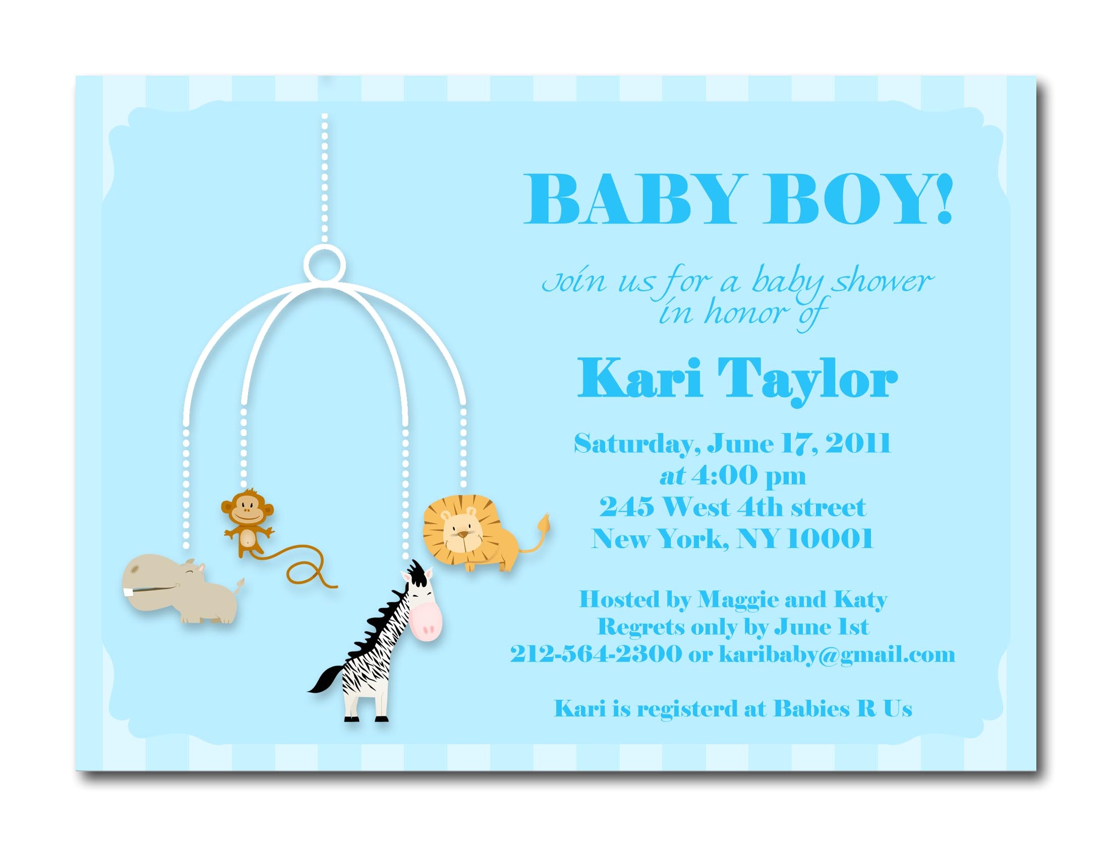 Baby Shower Invite Example Template Baby Shower Invitation Cards