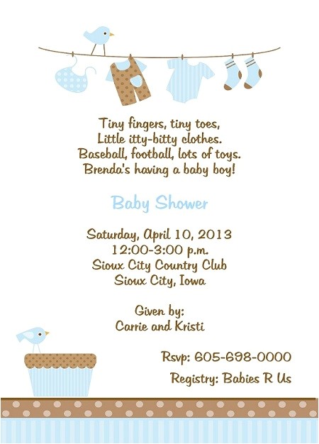 Baby Shower Invite Poems for Boy Baby Shower Invitations Cute Baby Shower Invitation