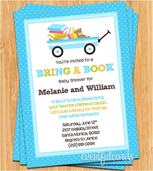 Baby Shower Invite Wording Bring A Book Bring A Book Baby Shower Invitation by eventfulcards On Etsy