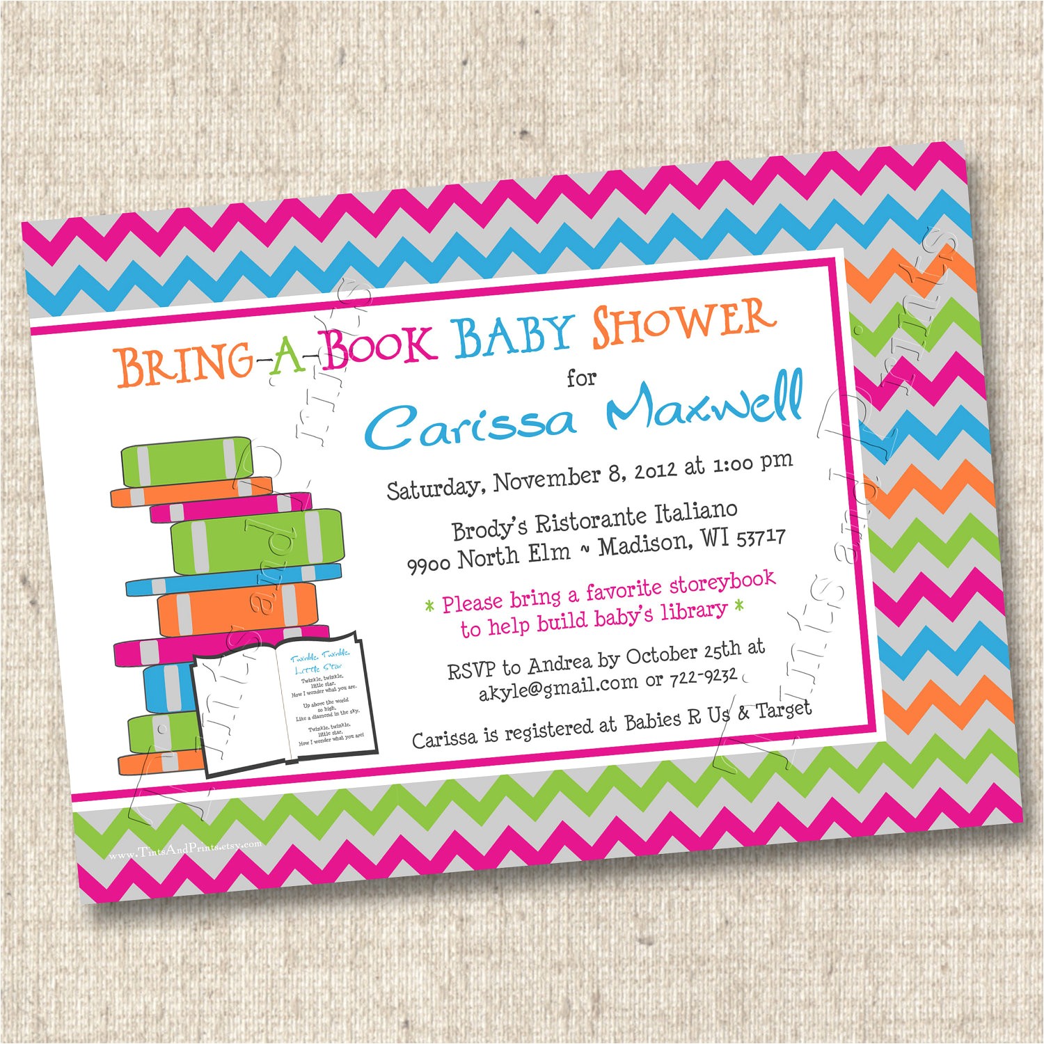 Baby Shower Invite Wording Bring A Book Bring A Book Baby Shower Invitation