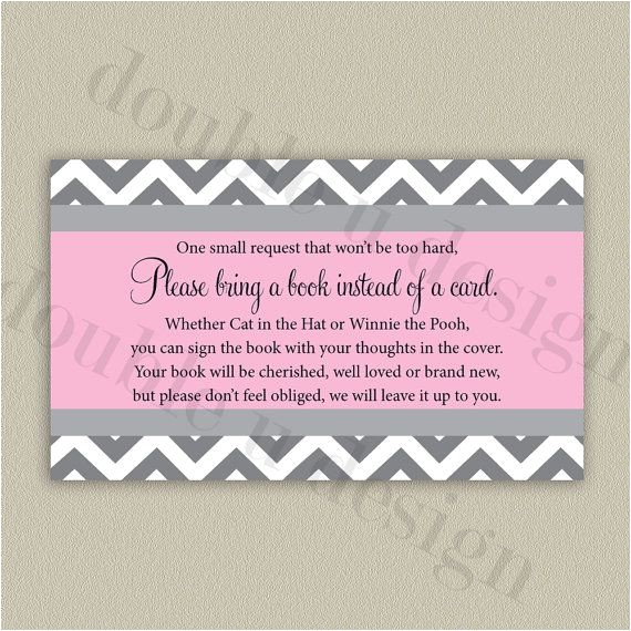 Baby Shower Invite Wording Bring A Book Color Options 3×5 Bring A Book Invitation Insert with