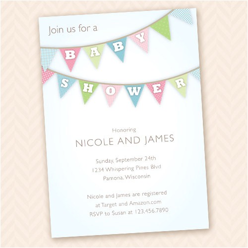 Baby Shower Invites Unisex Baby Bunting Uni Baby Shower Invitation Design by