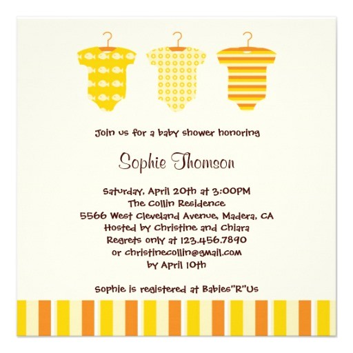 Baby Shower Invites Unisex Uni Baby Shower Invitation 5 25" Square Invitation Card