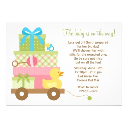 Baby Shower Invites Unisex Uni Baby Shower Invitation 5" X 7" Invitation Card