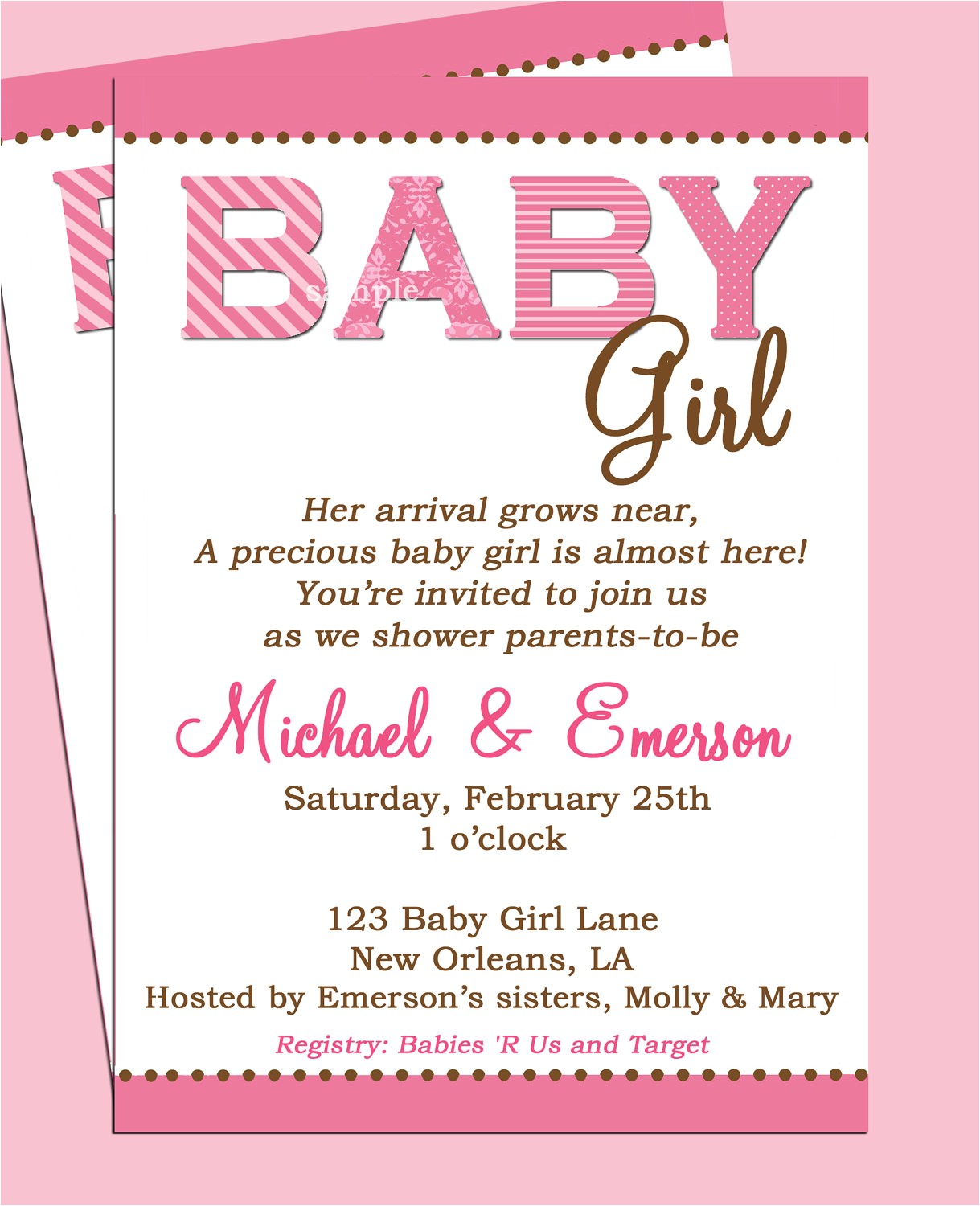 Baby Shower Quotes for Girl Invitations Baby Shower Invitation Wording