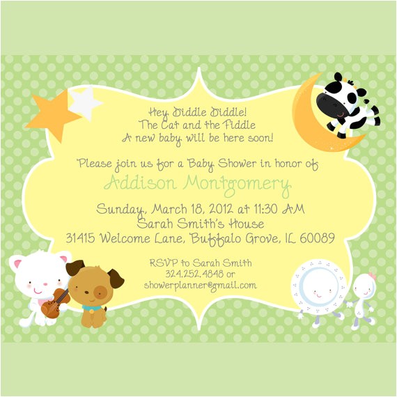 Baby Shower Rhyme Invite Nursery Rhymes Baby Shower Invitation Printable by