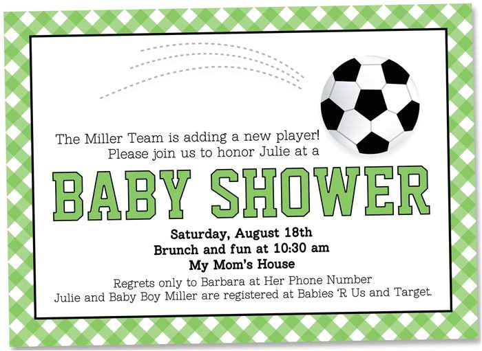 Baby Shower soccer Invitations soccer Baby Shower Invitation