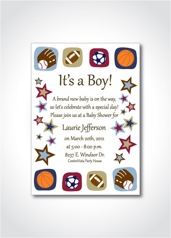 Baby Shower Sports Invitations 8 Best Of Sports theme Printable Templates Free