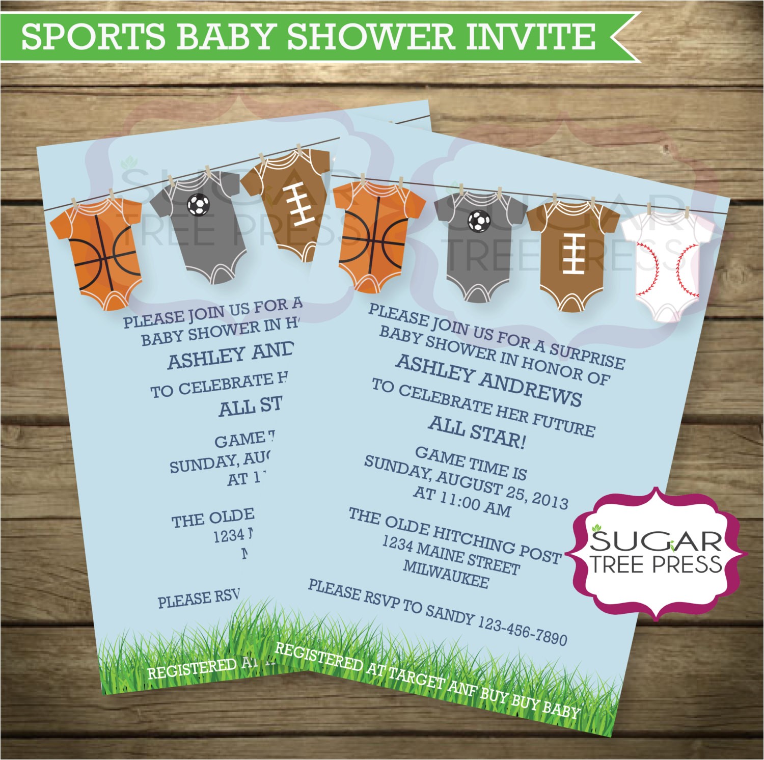 Baby Shower Sports Invitations Sports Baby Shower Invitation Light Blue with