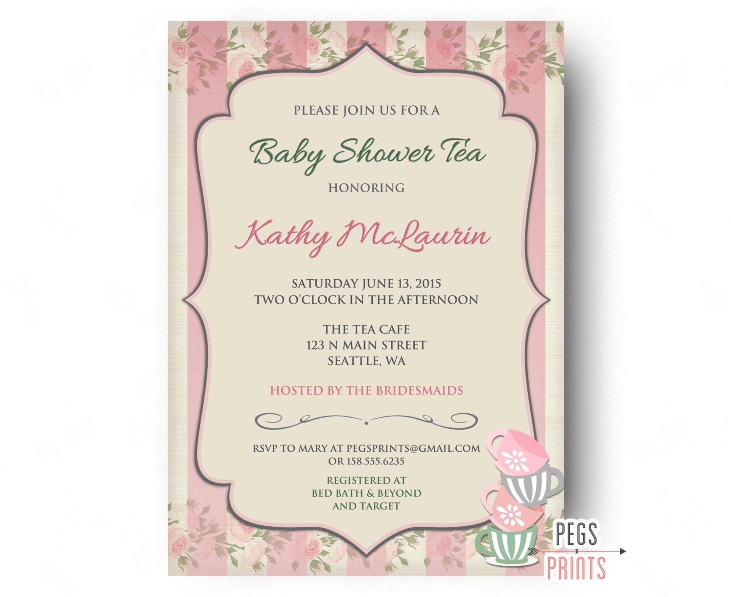 Baby Shower Tea Party Invitations Free Baby Shower Tea Party Invitation Printable Baby Shower