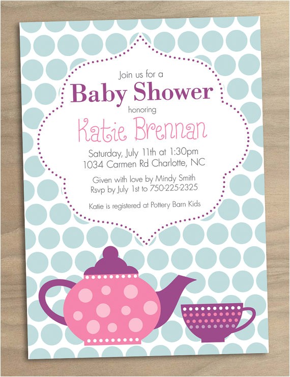 Baby Shower Tea Party Invitations Free Printable Tea Party Baby Shower Invitation $15