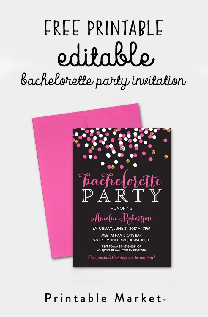 Bachelorette Party Invitation Templates Free Download Free Editable Bachelorette Party Invitation Gray Hot
