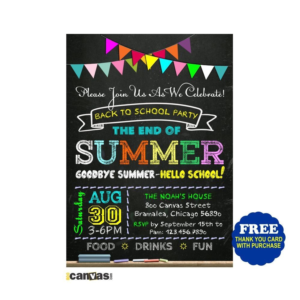 Back to School Pool Party Invitation Back to School Party Invitation End Of Summer
