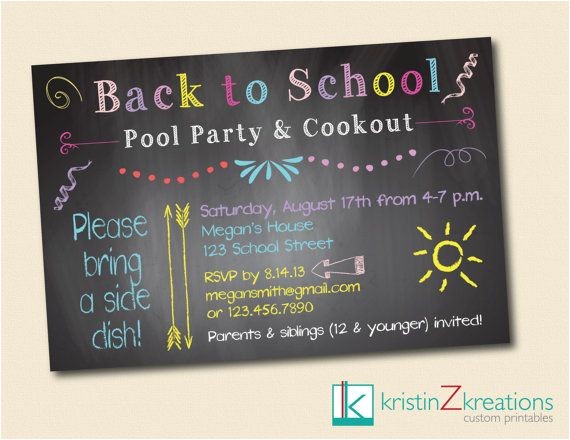 Back to School Pool Party Invitation Pin by Allison Porretto On Girls Pinterest