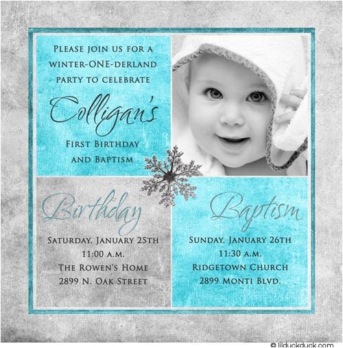 Baptism and Birthday Invitation 1st Birthday and Christening Baptism Invitation Sample