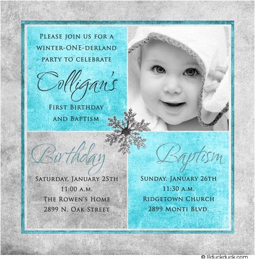 Baptism and Birthday Invitation Sample 1st Birthday and Christening Baptism Invitation Sample