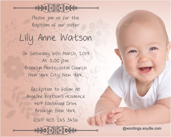 Baptism and Birthday Invitation Wordings Baptism Invitation Wording Samples Wordings and Messages