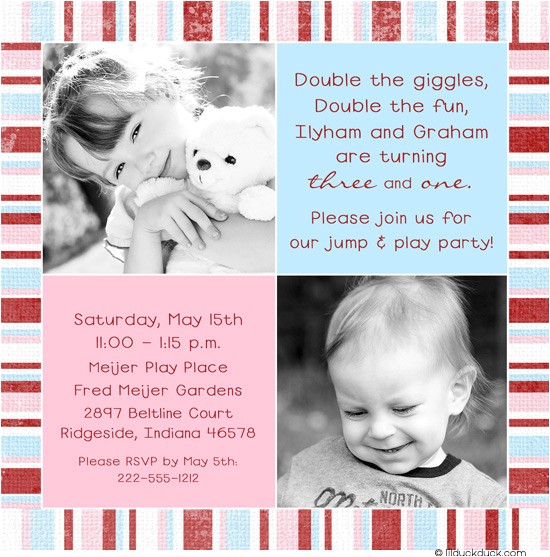 Baptism and Birthday Party together Invitation Baptism and Birthday Party to Her Invitation