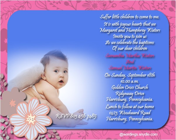 Baptism Invitation Card Wordings Baptism Invitation Wording Samples Wordings and Messages