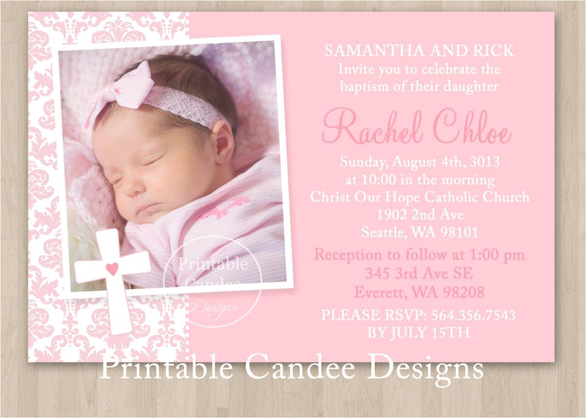 Baptism Invitation Examples Baby Girl Baptism Invitations