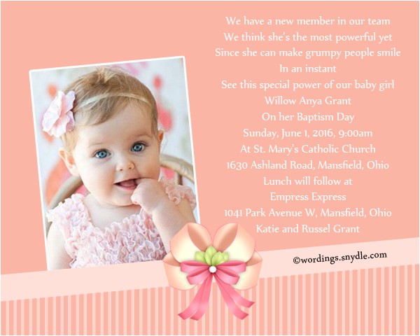 Baptism Invitation Message Baptism Invitation Wording Samples Wordings and Messages