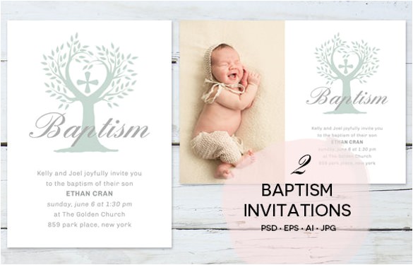 Baptism Invitation Template Free 30 Baptism Invitation Templates – Free Sample Example