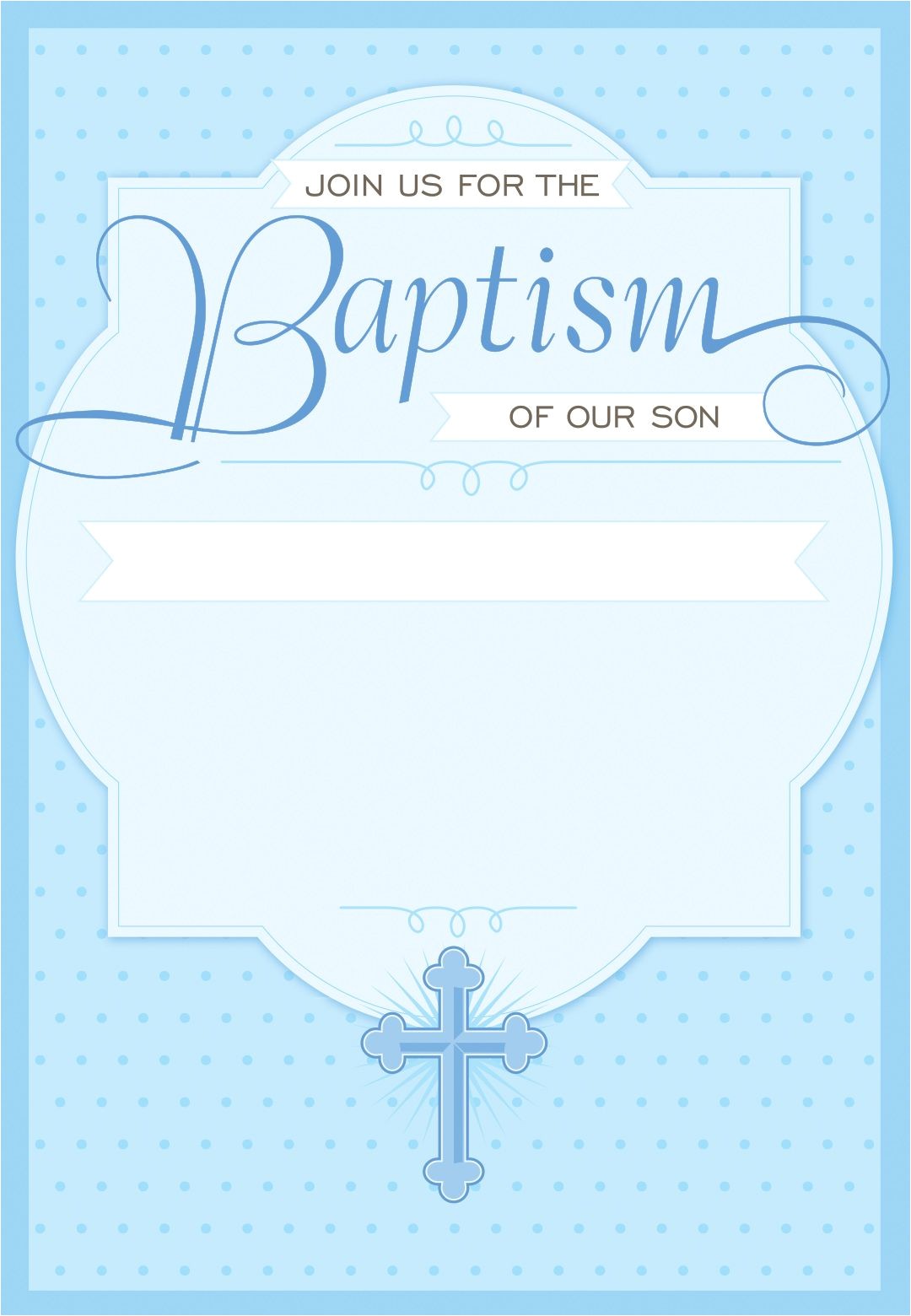 Baptism Invitation Template Free Dotted Blue Free Printable Baptism & Christening