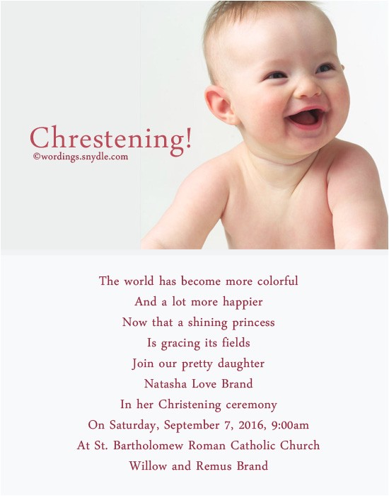 Baptism Invitation Text Message Christening Invitation Wording Wordings and Messages