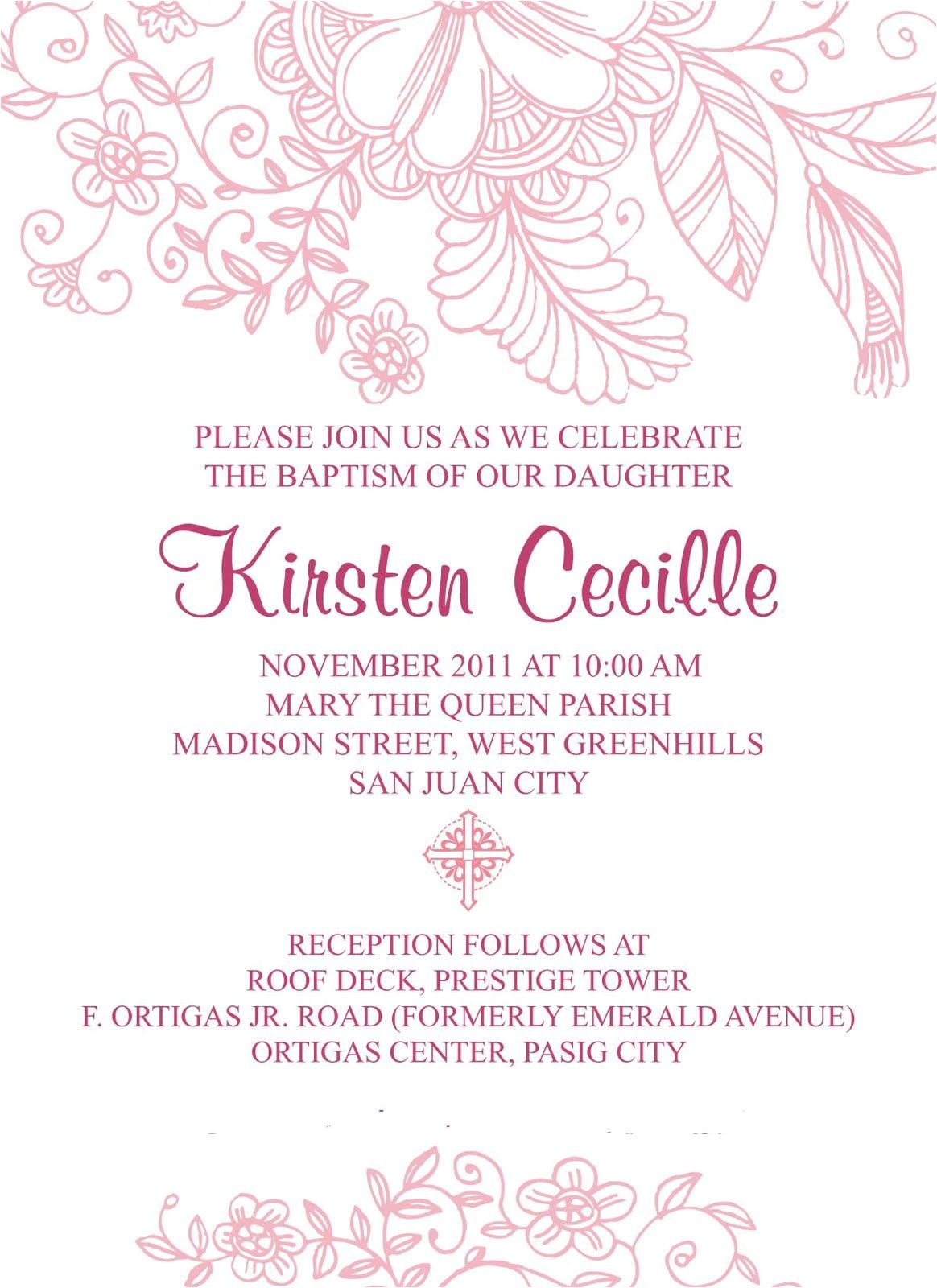 Baptism Invitation Wording Catholic Catholic Baptism Invitations – Gangcraft
