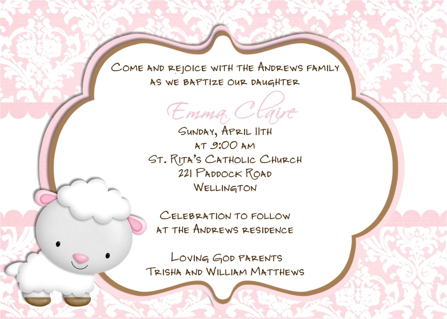 Baptism Invitation Wording In Spanish Catholic Baptism Invitations In Spanish Wording for Baptism