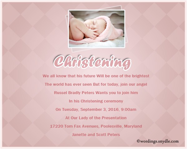 Baptism Invitation Wordings Christening Invitation Wording Wordings and Messages