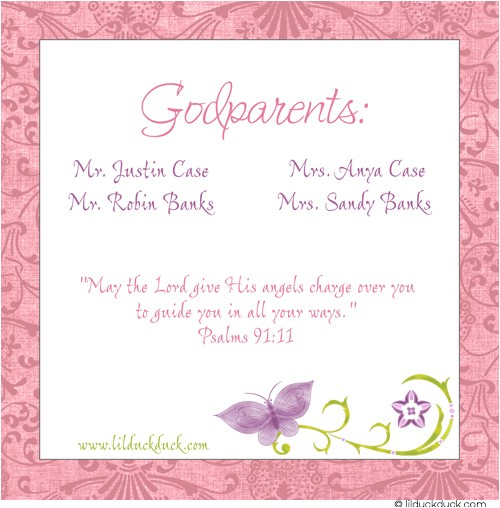 Baptism Invitation Wordings for Godparents butterfly Baptism Birthday Happiness Invitation Pink