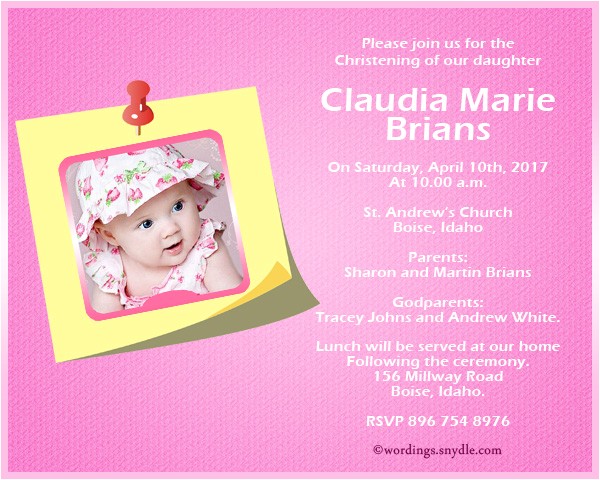 Baptism Invitation Wordings for Godparents Christening Invitation Wording Samples Wordings and Messages