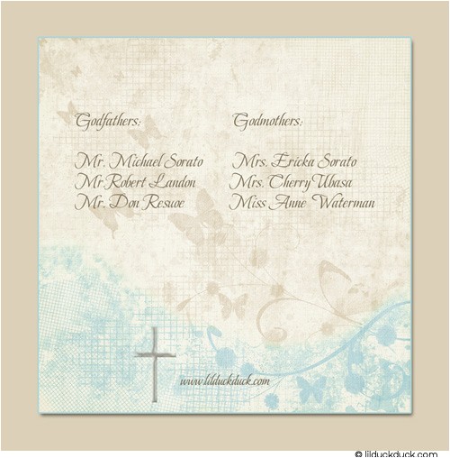 Baptism Invitation Wordings for Godparents son Baptism Invitation Cherished Beige & Blue Adorable