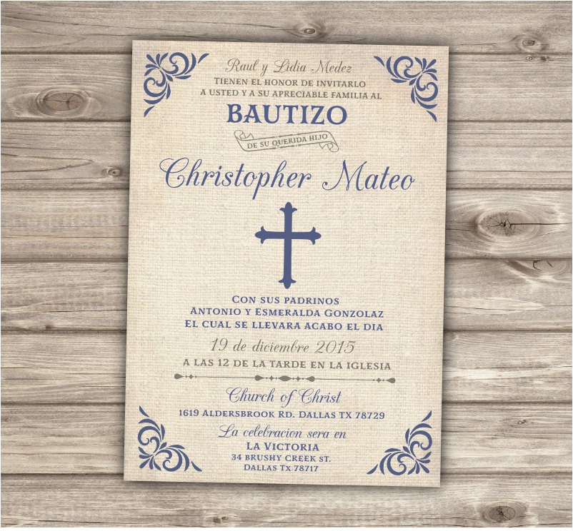 Baptism Invitations In Spanish Template Spanish Printable Baptism Christening Invitations Burlap Cross Baptism Invitations In Spanish Template Spanish Printable Baptism Christening Invitations Burlap Cross