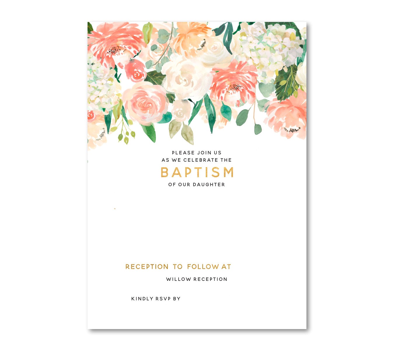 Baptism Invitations Templates Free Free Floral Baptism Invitation Template