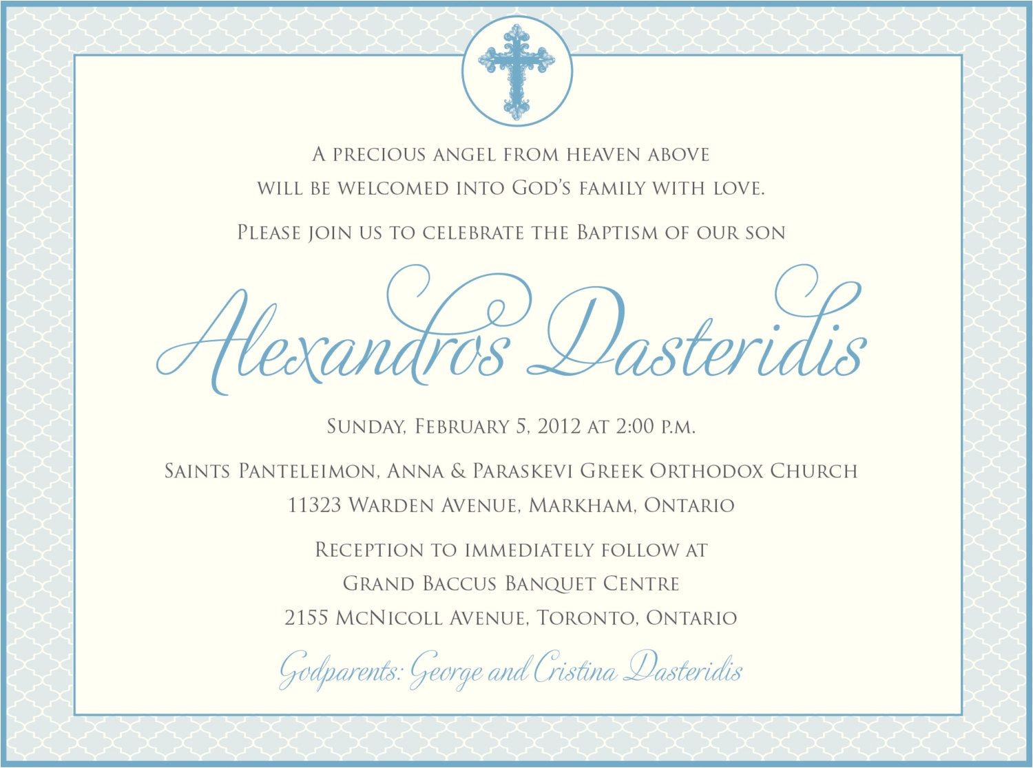 Baptism Invitations toronto Baptism Invite Baptism Invite Wording Baptism