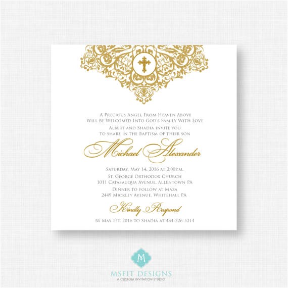 Baptism Invites Canada Printable Baptism Invitation Gold Baptism Invitation Baby
