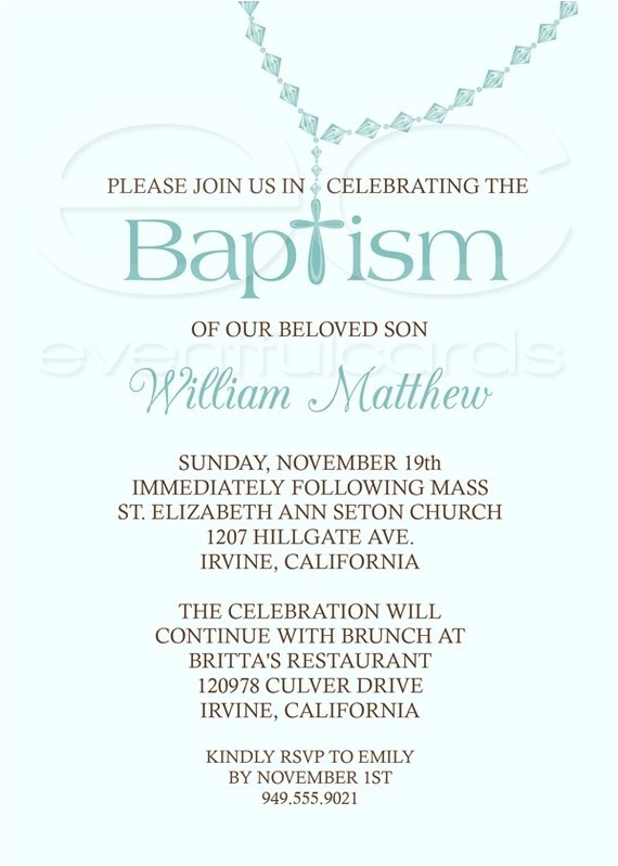 Baptism Wording for Invitations Baby Boy Baptism Invitation