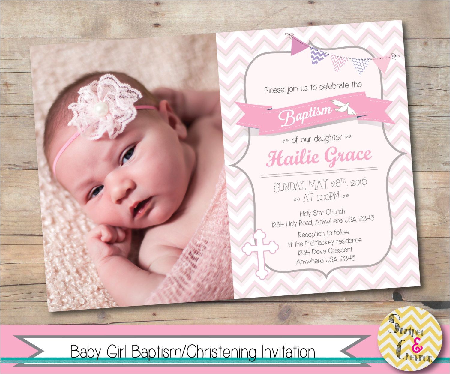 Baptismal Invitation for Baby Girl Girl Baptism Invitation Christening Invite Personalized Baptismal Invitation for Baby Girl Girl Baptism Invitation Christening Invite Personalized