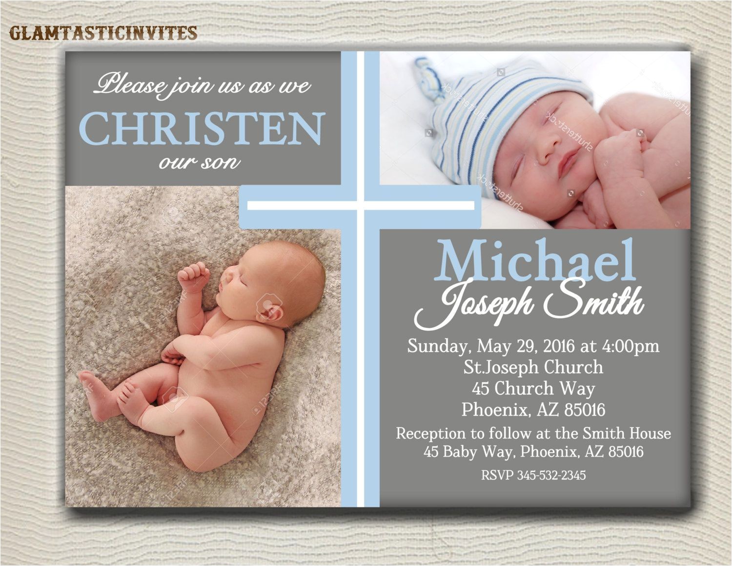 Baptismal Invitation for Boys Boy Baptism Invitations Background