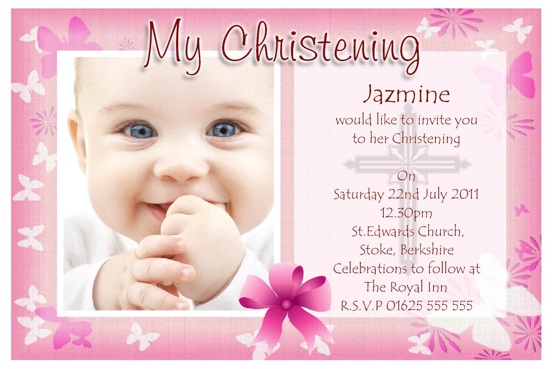 Baptismal Invitation Sample Baptism Invitations Free Baptism Invitation Template