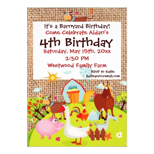 Barnyard Party Invitation Wording Barnyard Farm Animals Burlap Birthday Invitation Barnyard Party Invitation Wording Barnyard Farm Animals Burlap Birthday Invitation