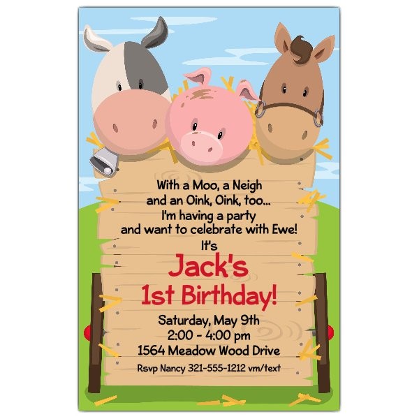 Barnyard Party Invitation Wording Barnyard Party First Birthday Invitations Barnyard Party Invitation Wording Barnyard Party First Birthday Invitations