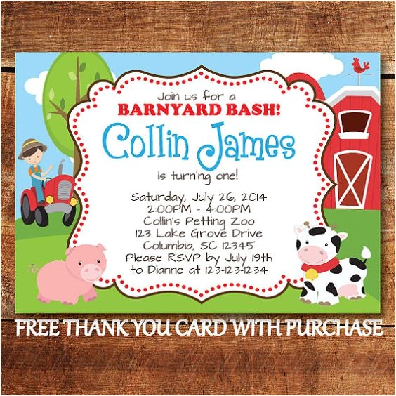 Barnyard Party Invitation Wording Printable Farm theme Birthday Invitation for Kids Barnyard Barnyard Party Invitation Wording Printable Farm theme Birthday Invitation for Kids Barnyard