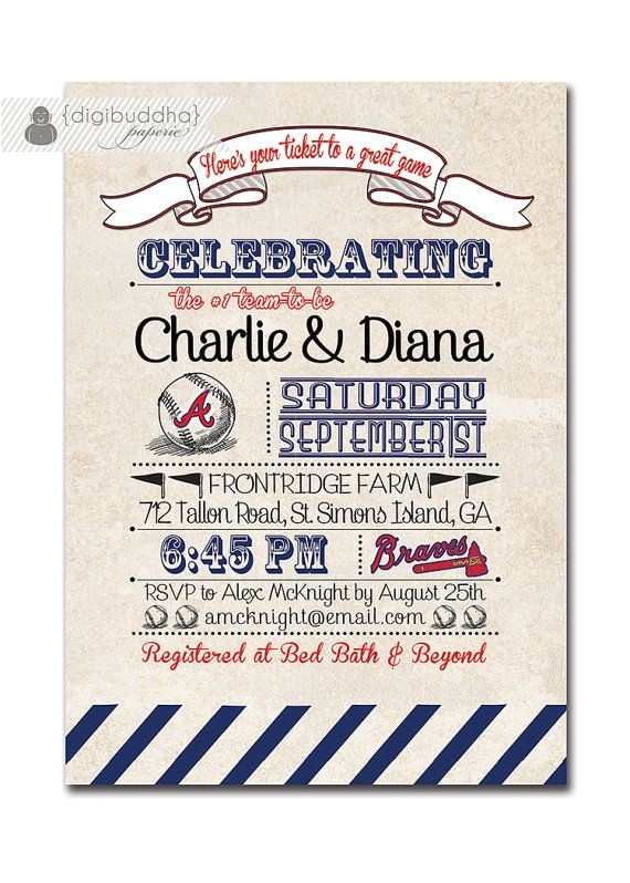 Baseball Bridal Shower Invitations 14 Best Wedding Invitations Images On Pinterest